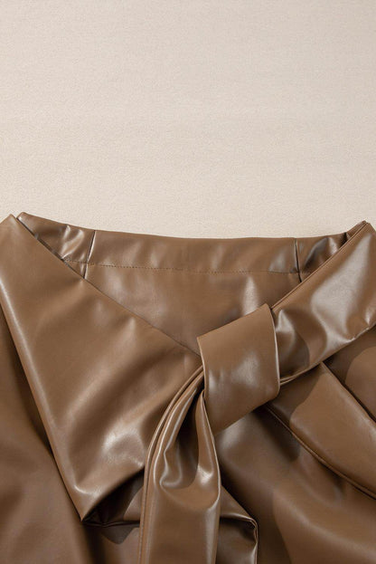 Bowknot Elastic Waist Mini Skirt for Stylish Comfort - Selvanelle
