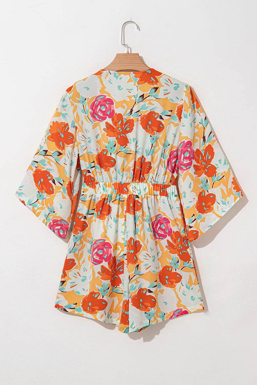 Tied Printed Half Sleeve Romper - Selvanelle