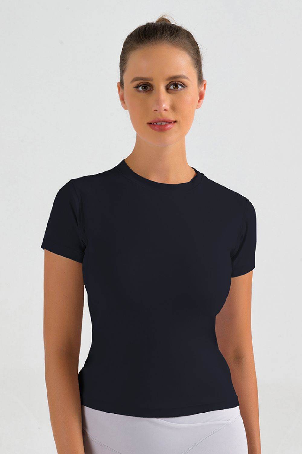 Round Neck Short Sleeve Sports T-Shirt - Selvanelle