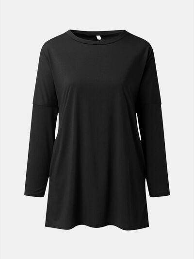 Full Size Round Neck Long Sleeve T-Shirt for Women - Selvanelle