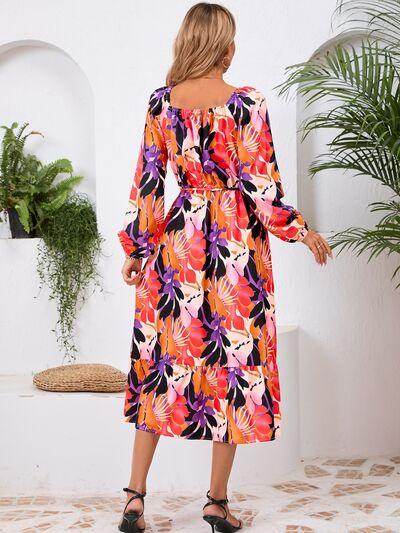 Stylish Printed Long Sleeve Midi Dress for All Occasions - Selvanelle