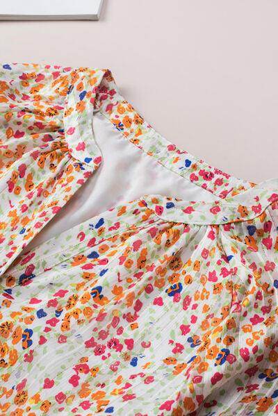 Printed Notched Long Sleeve Shirt for Stylish Comfort - Selvanelle