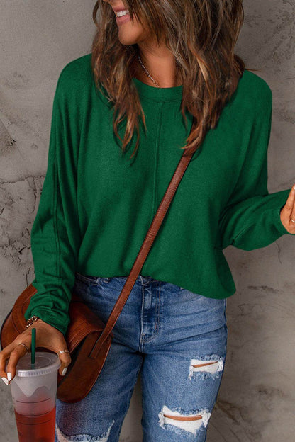 Double Take Full Size Round Neck Long Sleeve T-Shirt for Women - Selvanelle