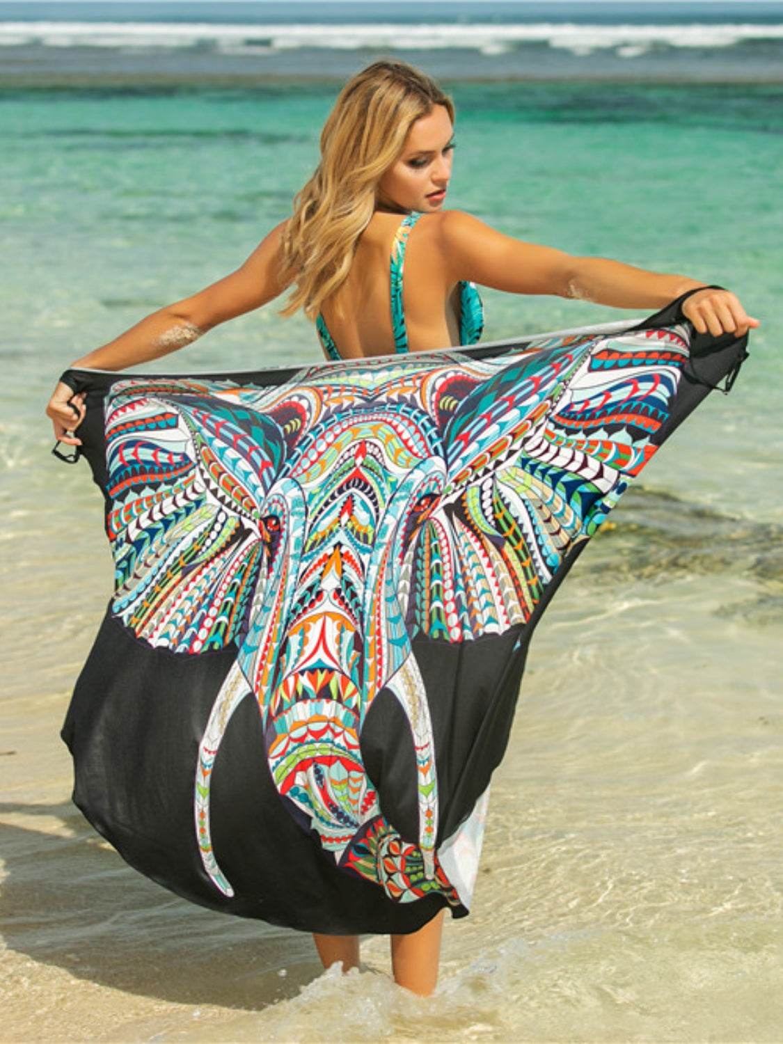 Printed Spaghetti Strap Cover Up - Selvanelle