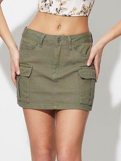 Pocketed Mini Denim Skirt for Casual Everyday Wear - Selvanelle