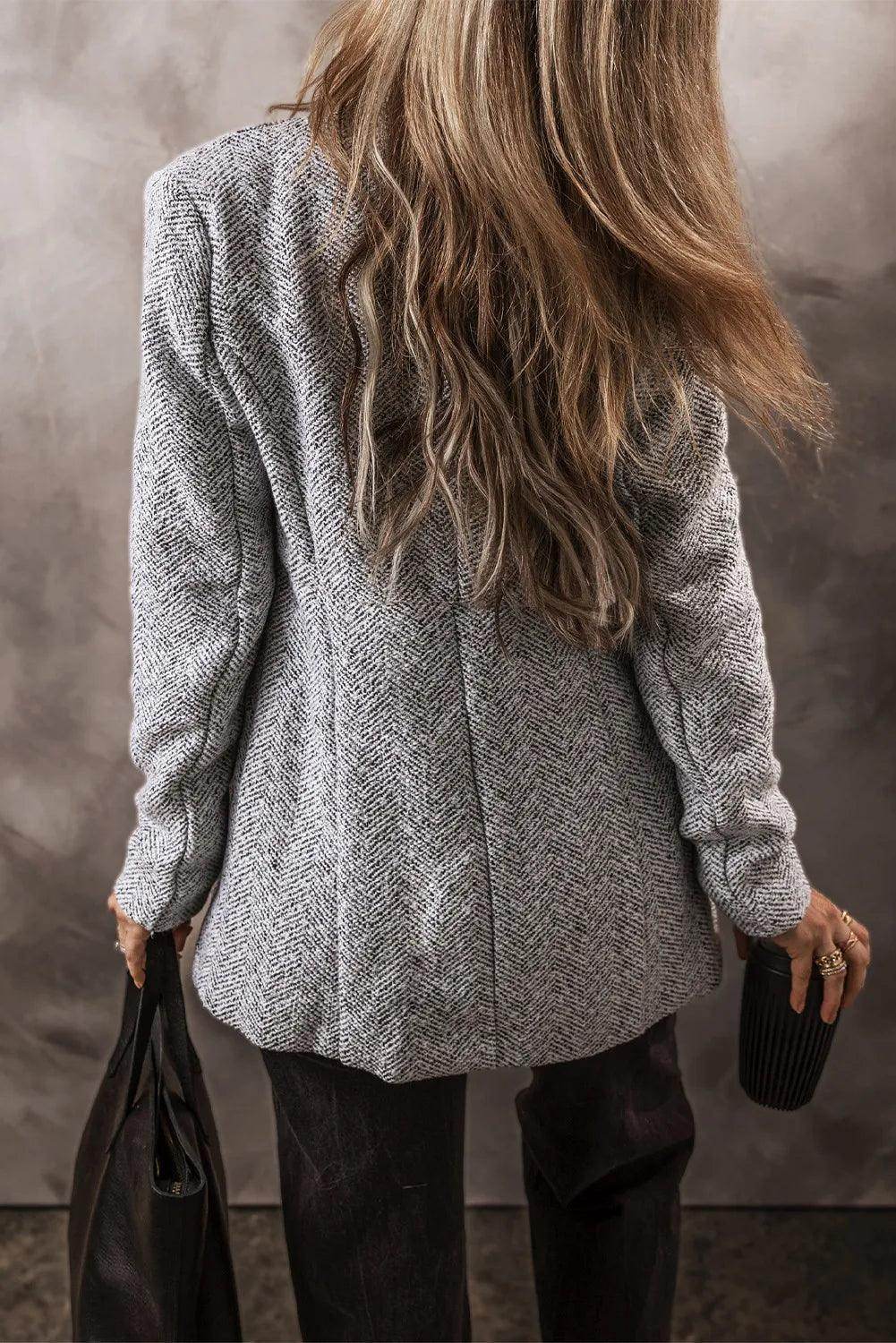 Open Front Long Sleeve Jacket for Women Casual Wear - Selvanelle