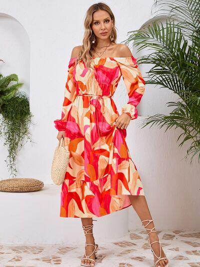 Stylish Printed Long Sleeve Midi Dress for All Occasions - Selvanelle