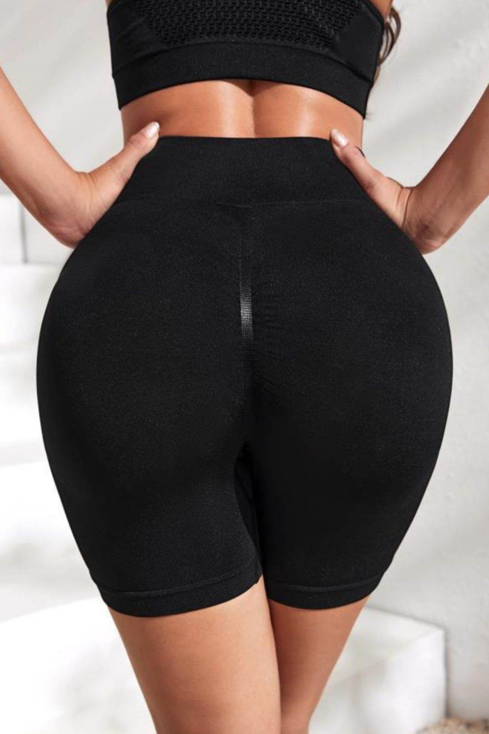 Slim Fit High Waistband Active Shorts - Selvanelle