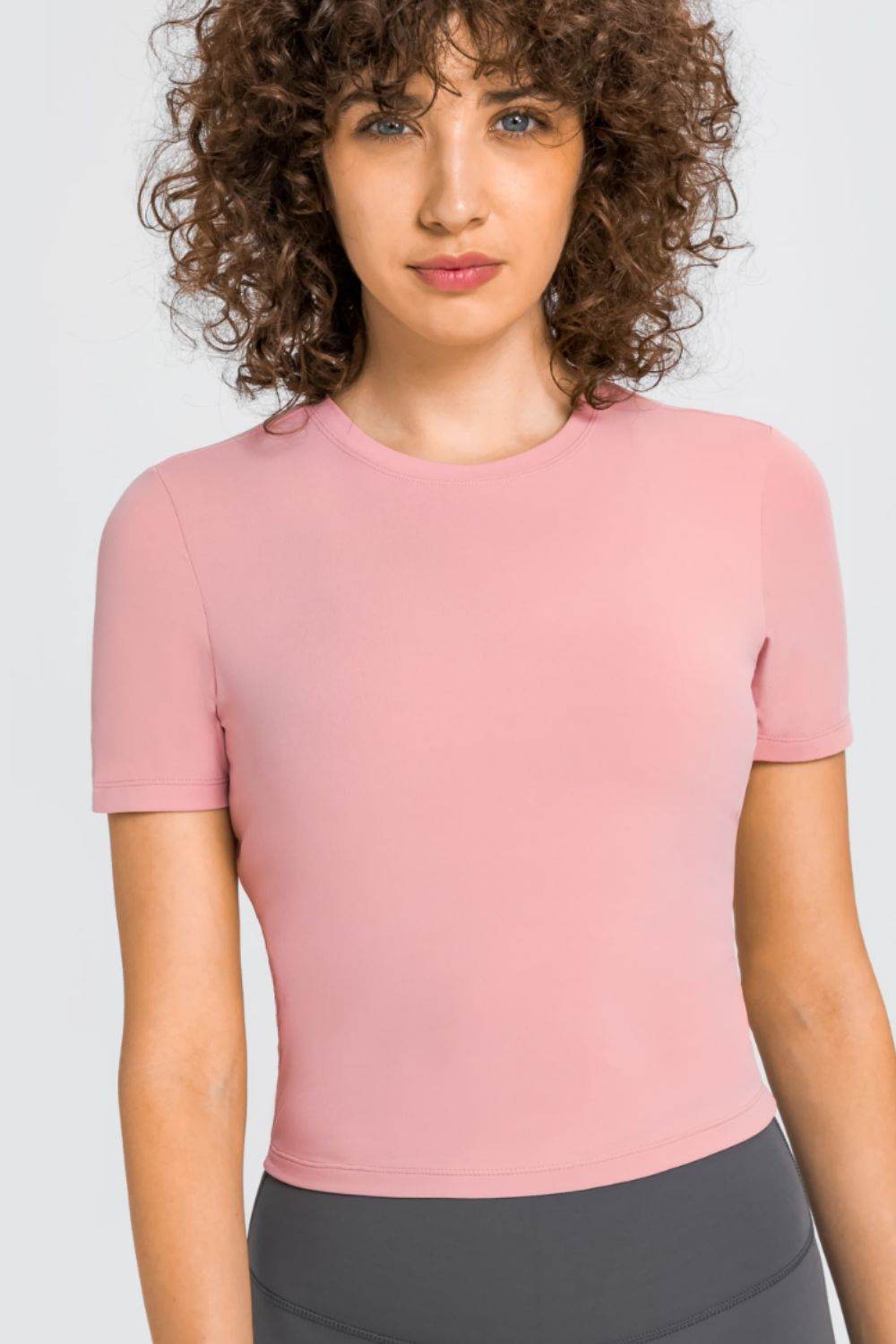 Millennia Round Neck Short Sleeve Yoga Tee - Selvanelle