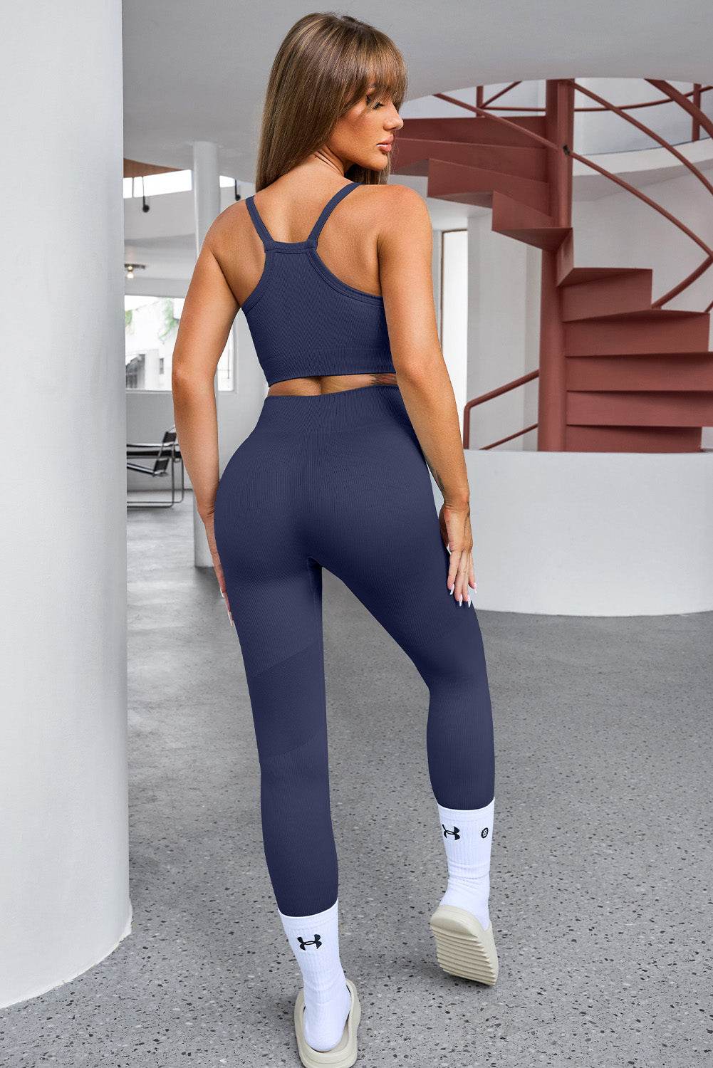 Tank Cropped Active Top and Pants Set - Selvanelle