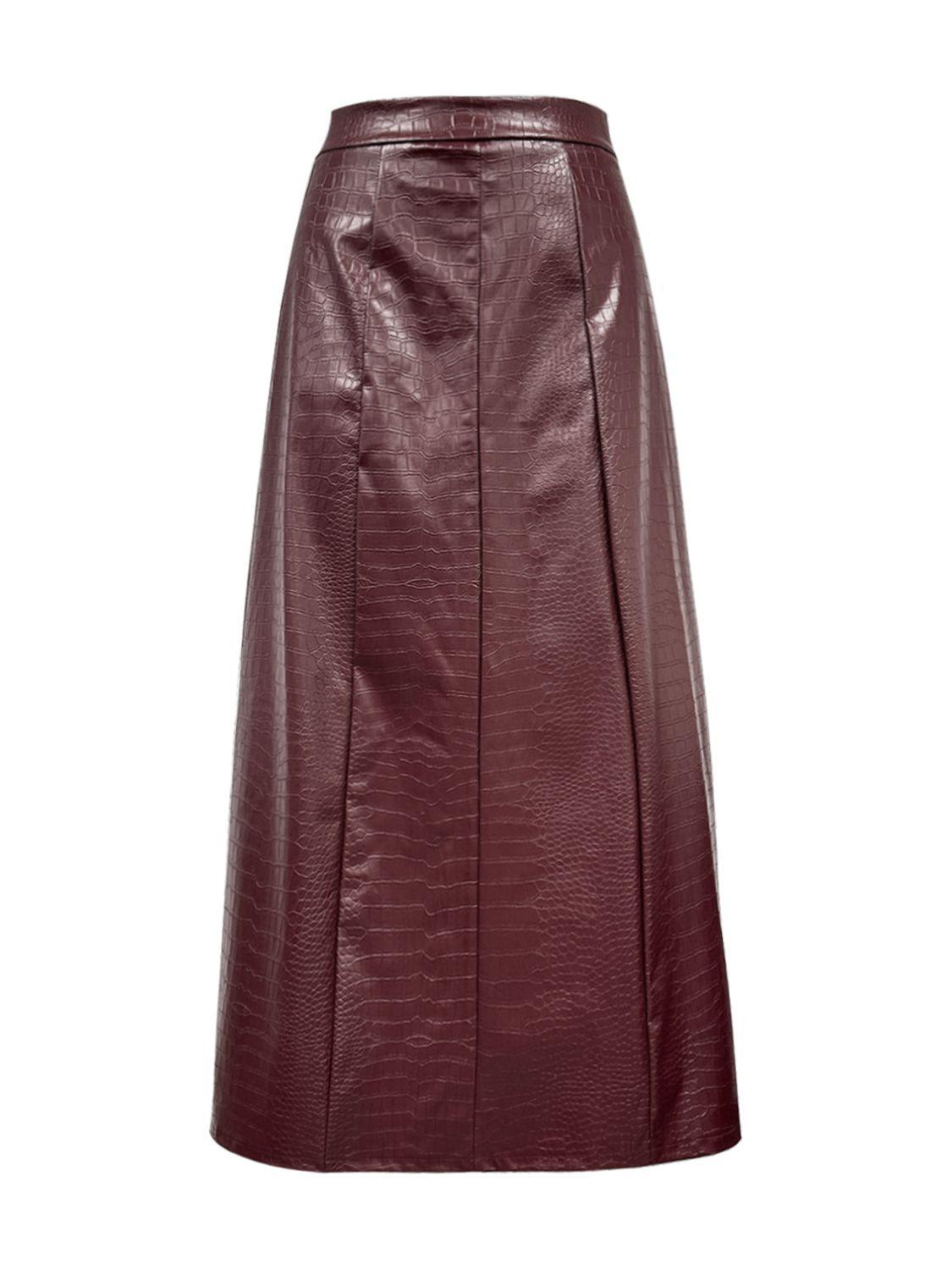 High Waist Midi Skirt for Women with Opaque Style