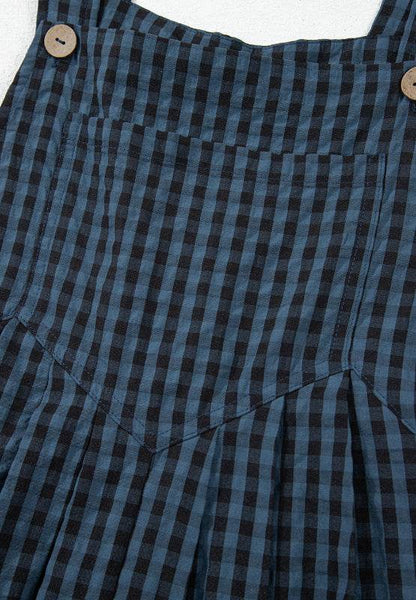 Plaid Wide Strap Wide Leg Overalls - Selvanelle