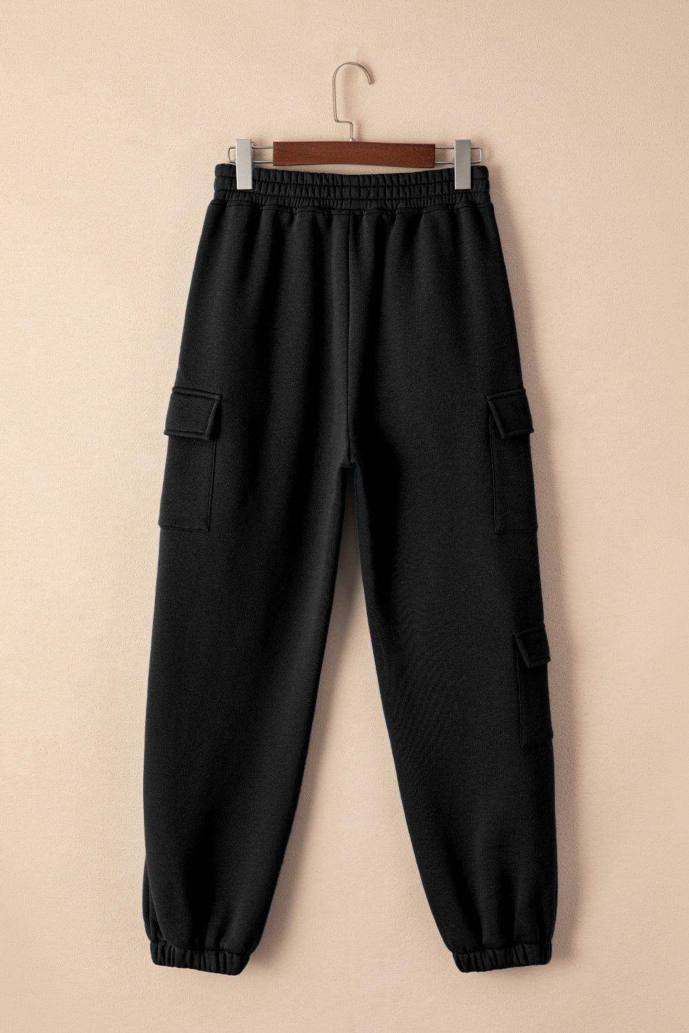Pocketed Elastic Waist Active Joggers for Ultimate Comfort - Selvanelle