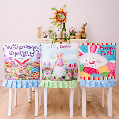 Easter Polka Dot Pleated Hem Chair Cover - Selvanelle