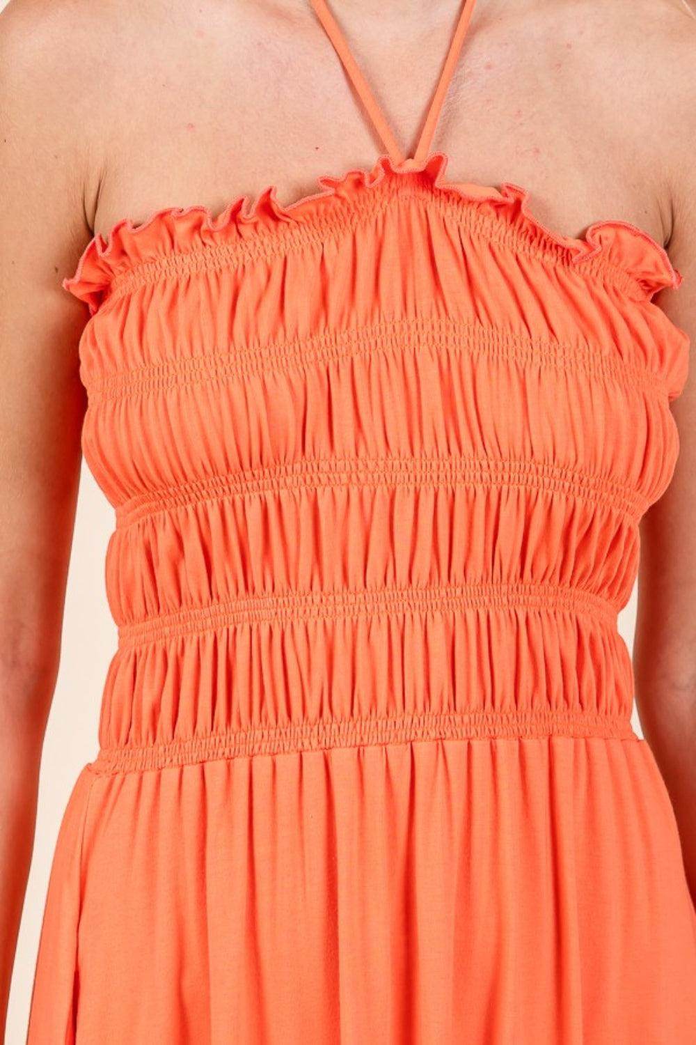 Culture Code Tie Back Shirring Dress with Pockets Chic - Selvanelle