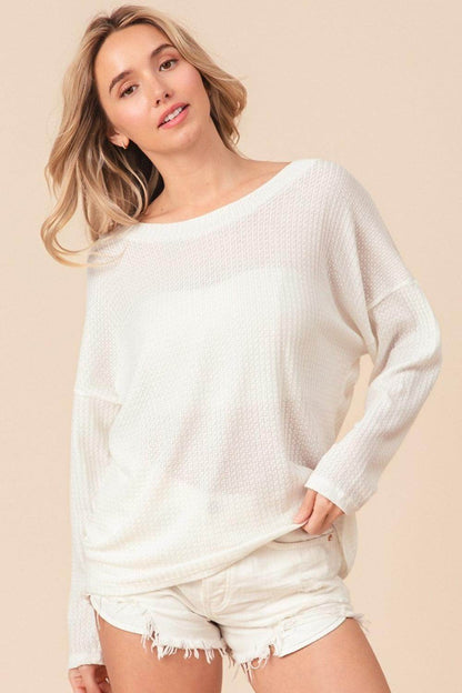 BiBi Waffled Backless Drawstring T-Shirt for Summer Style - Selvanelle