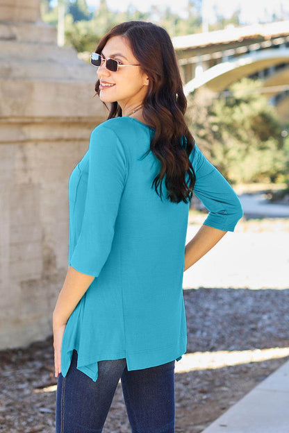 Basic Bae Full Size Round Neck Pocketed T-Shirt for Women - Selvanelle