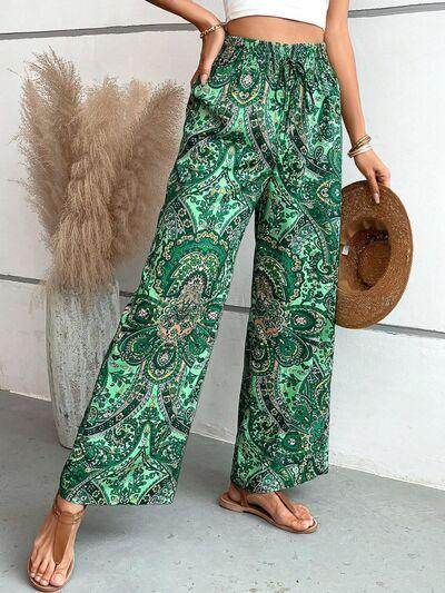 Printed Wide Leg Pants for Stylish Comfort and Fit - Selvanelle