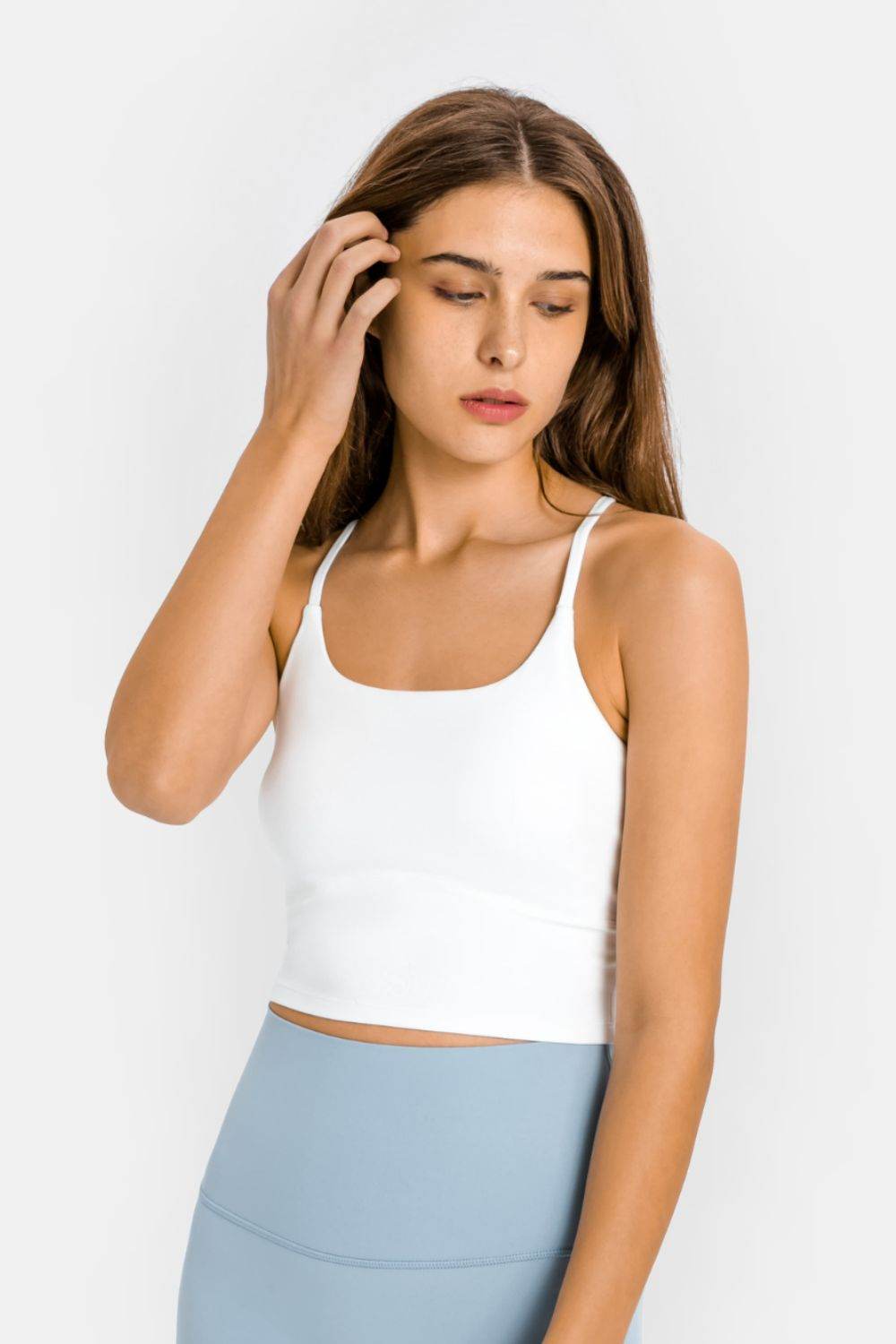 Millennia Crisscross Back Scoop Neck Sports Cami - Selvanelle