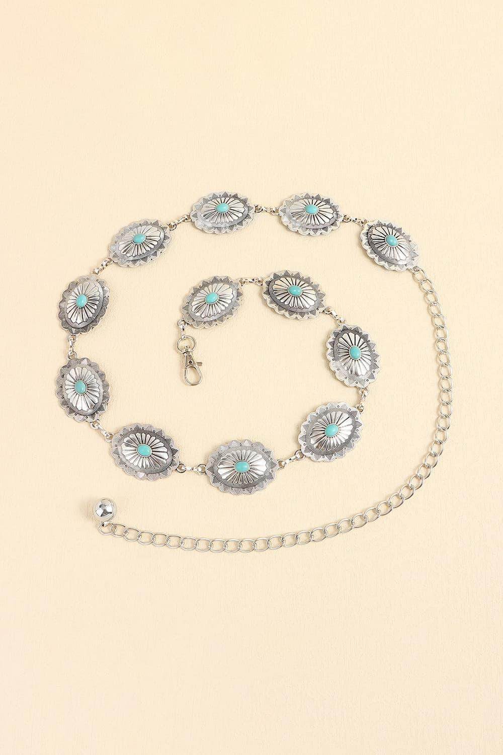 Vintage Turquoise Alloy Belt for Chic Fashion Style - Selvanelle