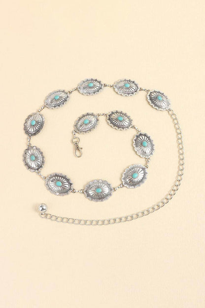 Vintage Turquoise Alloy Belt for Chic Fashion Style - Selvanelle