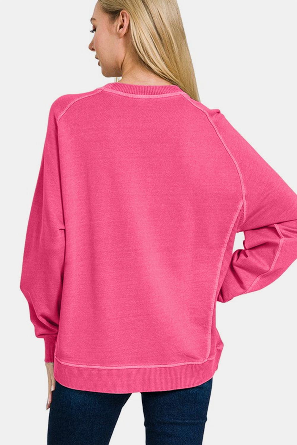 Zenana Full Size Pigment Dyed French Terry Sweatshirt Style