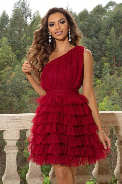 One-Shoulder Sleeveless Dress for Elegant Summer Look - Selvanelle
