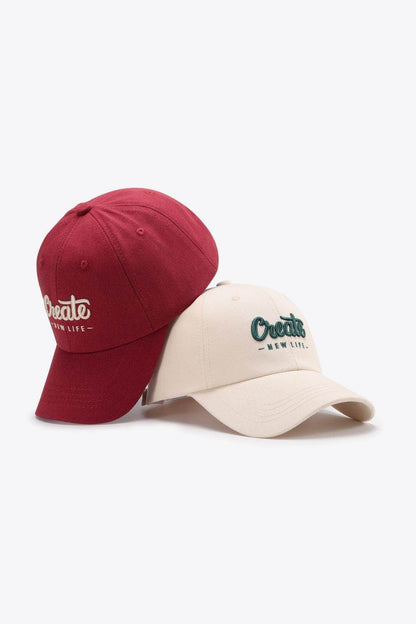 CREATE NEW LIFE Adjustable Cotton Baseball Cap for All Sizes - Selvanelle