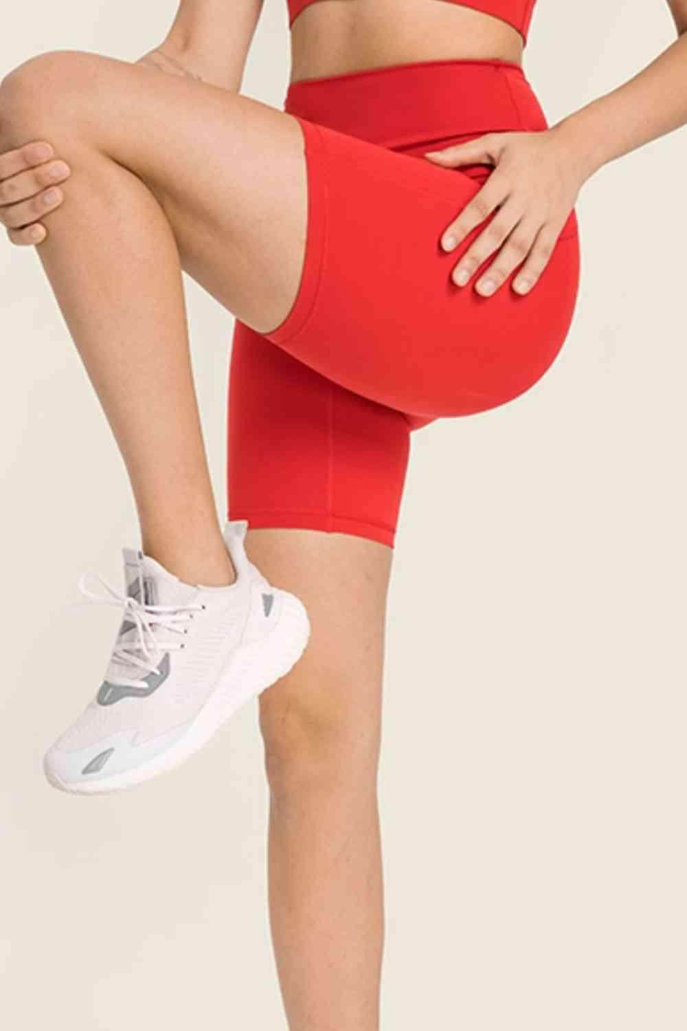 Millennia Seamless High-Rise Wide Waistband Biker Shorts - Selvanelle