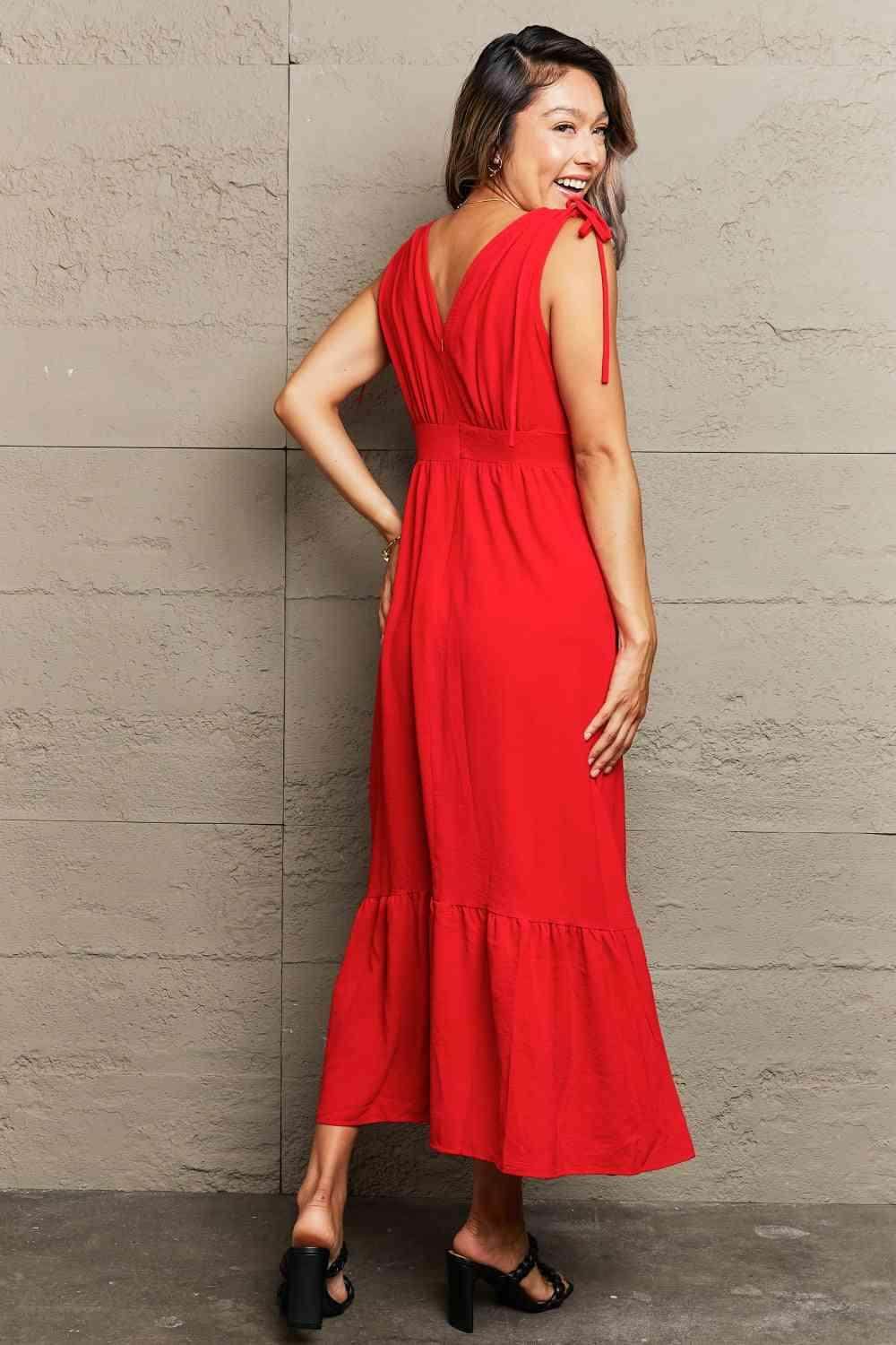 Perfee Drawstring V-Neck Sleeveless Dress for Women - Selvanelle