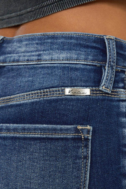 Kancan Full Size Cat's Whiskers Button Fly Denim Shorts - Selvanelle