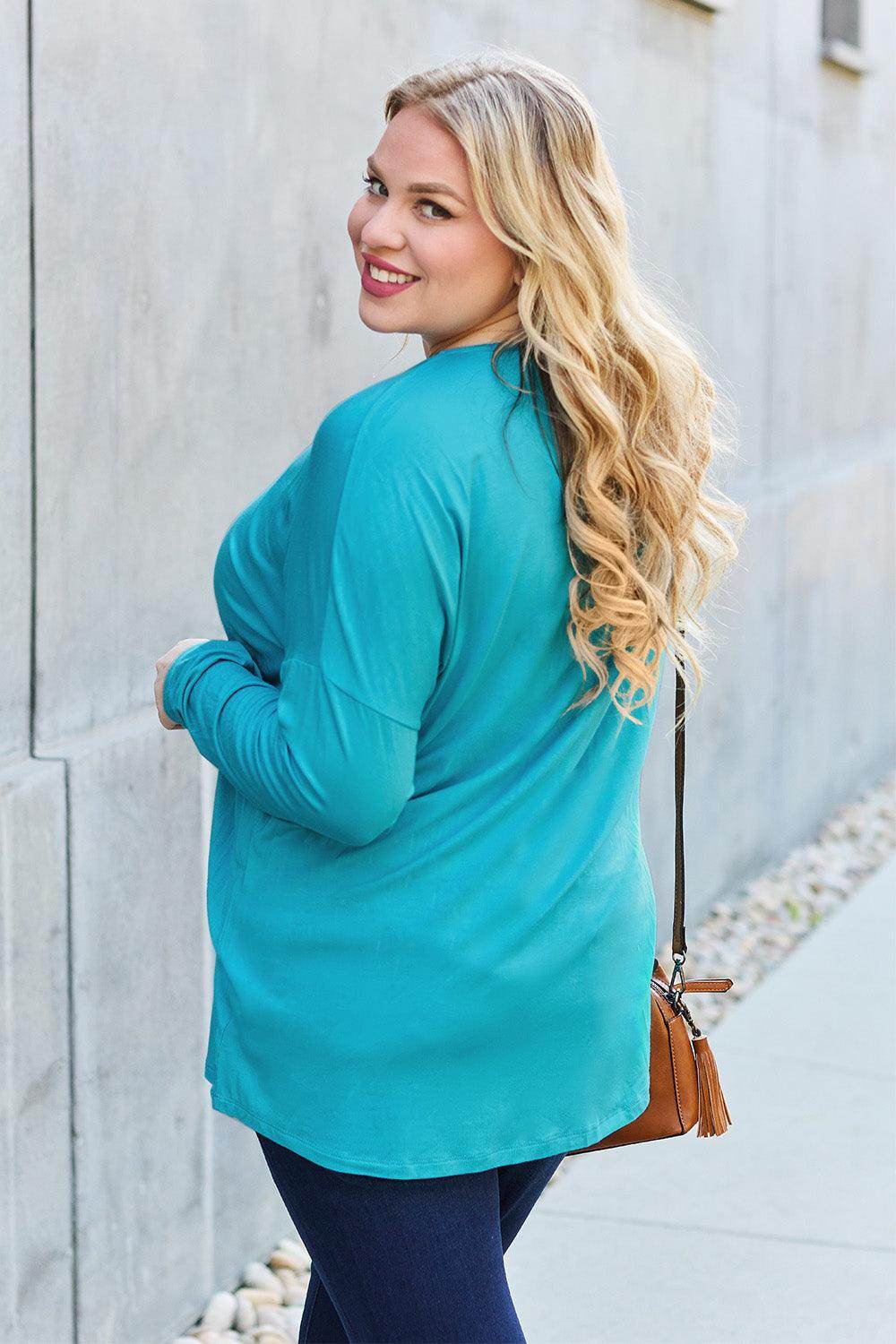 Basic Bae Full Size Round Neck Dropped Shoulder T-Shirt - Selvanelle