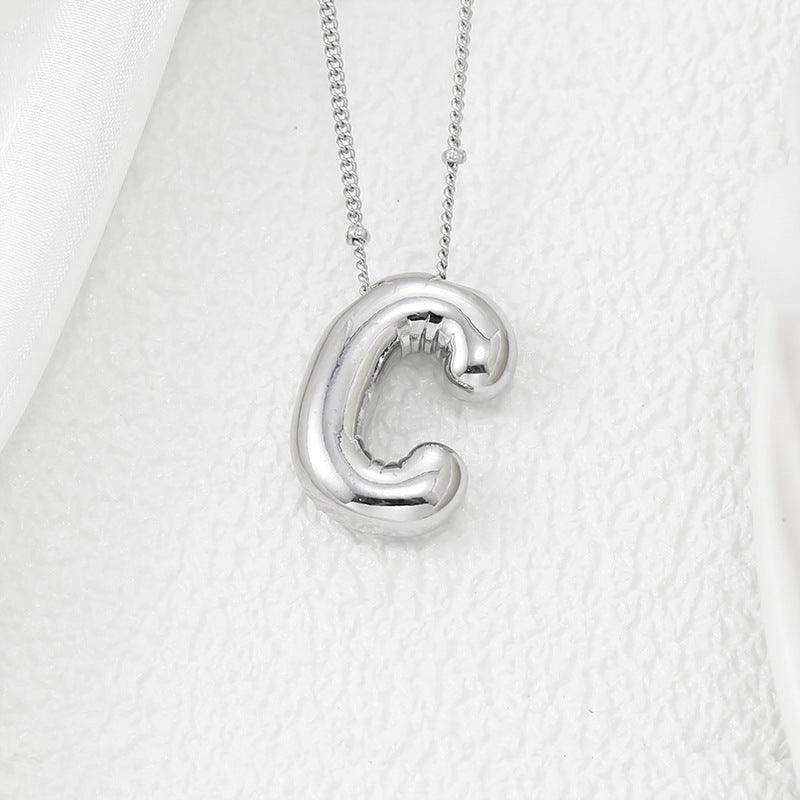 Copper Bubble Letter Pendant Necklace for Stylish Charm - Selvanelle