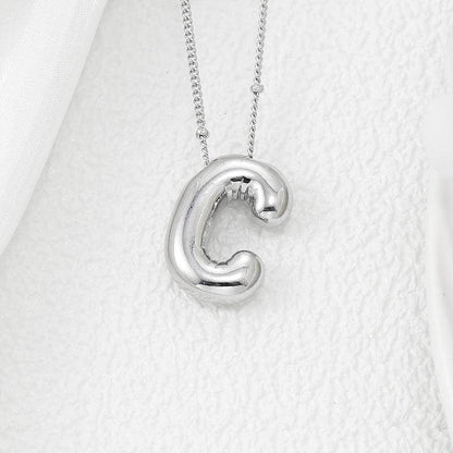 Copper Bubble Letter Pendant Necklace for Stylish Charm - Selvanelle