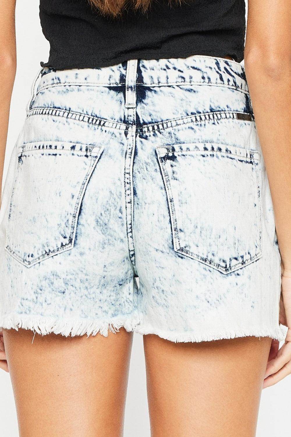 Kancan Full Size Distressed High Waist Denim Shorts for Women - Selvanelle
