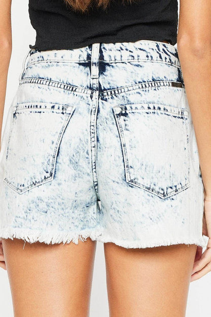 Kancan Full Size Distressed High Waist Denim Shorts for Women - Selvanelle