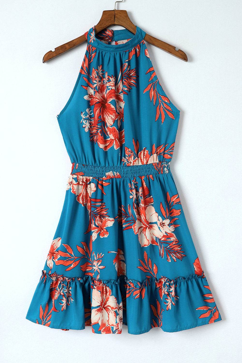 Floral Smocked Waist Sleeveless Dress - Selvanelle