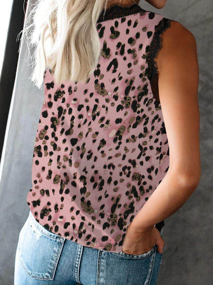 Lace Detail V-Neck Tank Top for Women in Various Sizes - Selvanelle