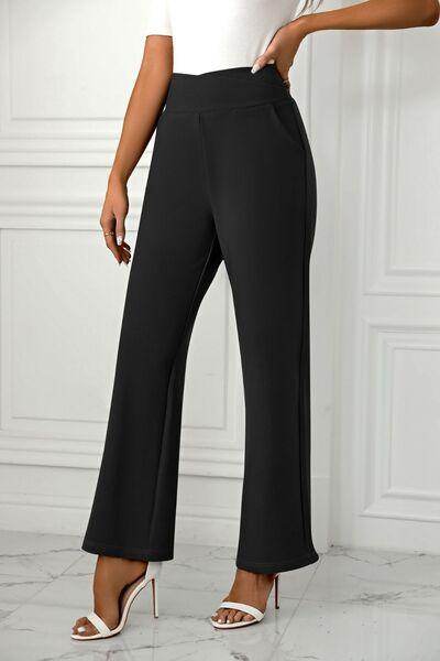 High Waist Straight Leg Pants for Women in Various Sizes - Selvanelle
