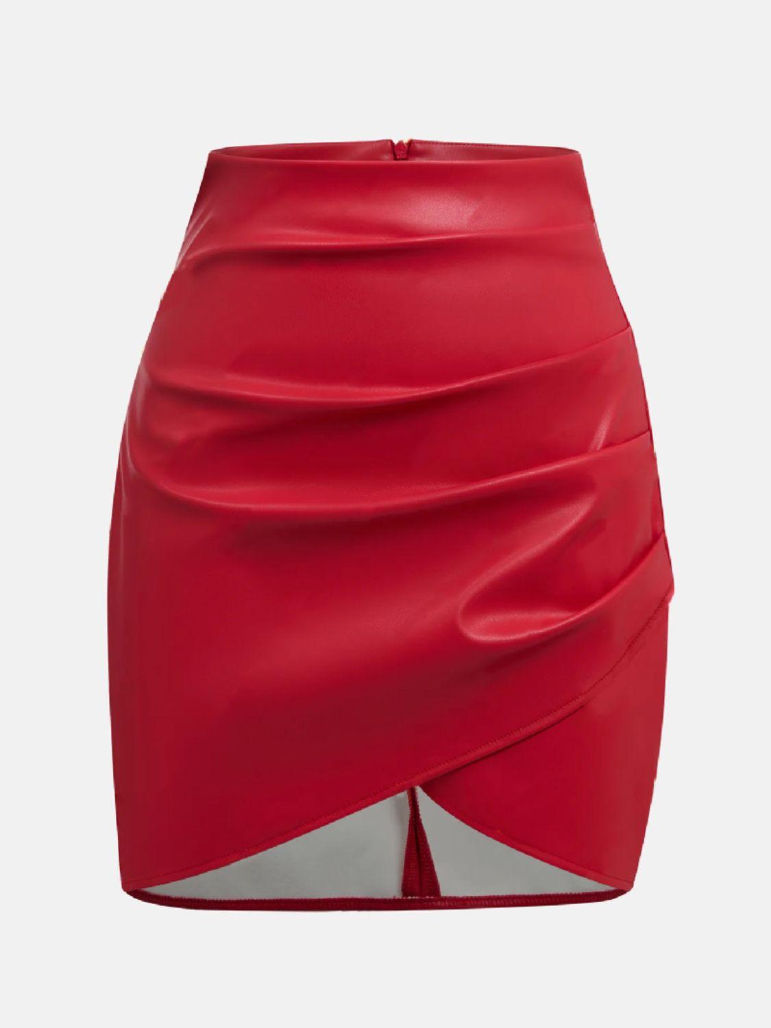 Ruched Asymmetrical Hem Skirt for Stylish Outfits