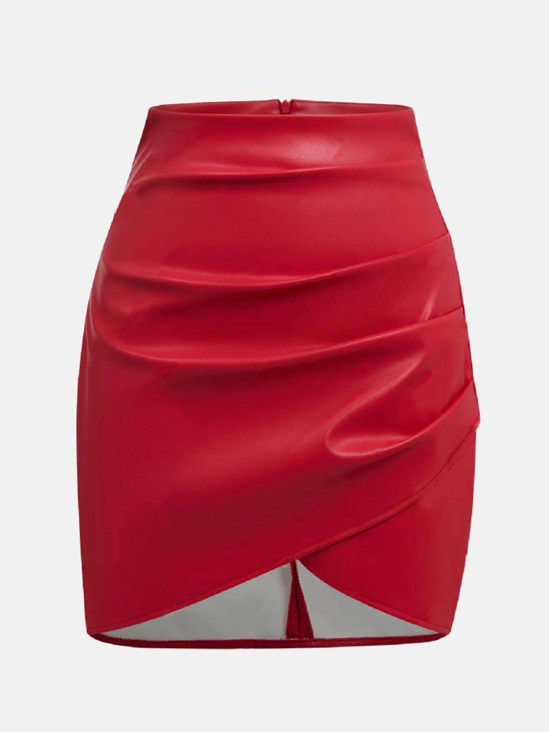 Ruched Asymmetrical Hem Skirt for Stylish Outfits - Selvanelle