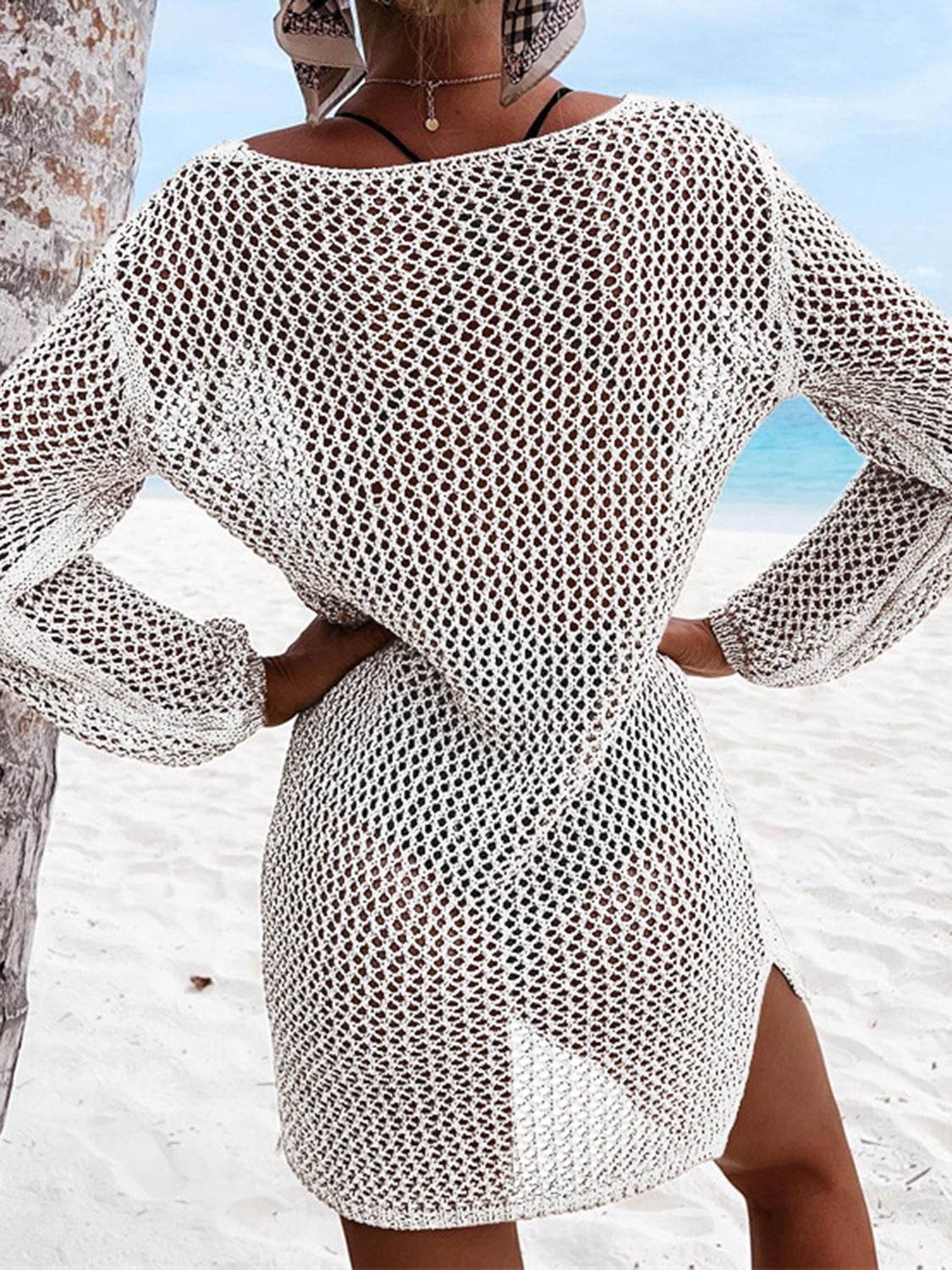 Openwork Tie Neck Cover-Up - Selvanelle