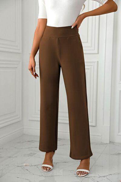 High Waist Straight Leg Pants for Women in Various Sizes - Selvanelle