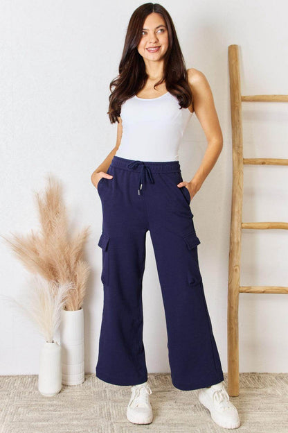 RISEN Drawstring Relaxed Cargo Wide Leg Pants for Women - Selvanelle