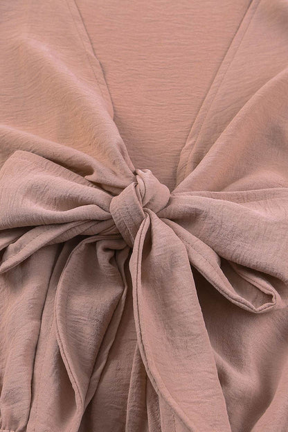 Tied Flounce Sleeve Plunge Romper - Selvanelle