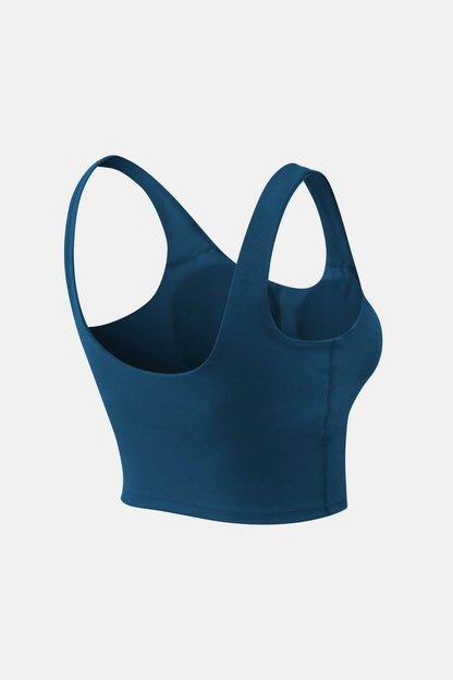 Cropped Scoop Neck Active Tank Top - Selvanelle