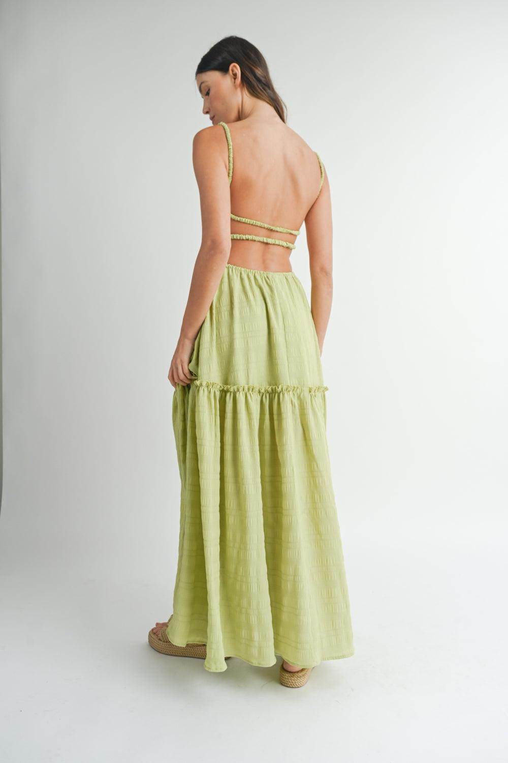 MABLE Cutout Waist Backless Maxi Dress for Special Events - Selvanelle