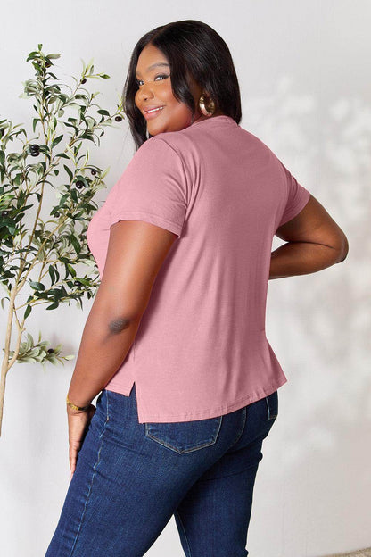 Basic Bae Full Size Round Neck Short Sleeve T-Shirt Black - Selvanelle