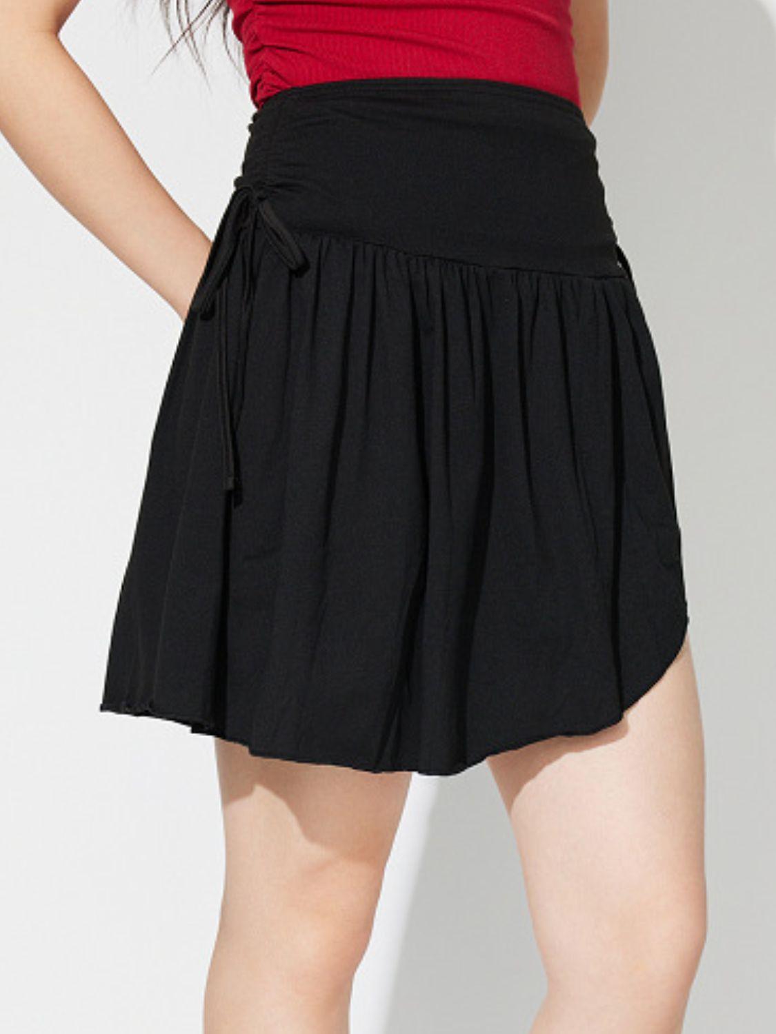 Side Tie Asymmetric Hem Mini Skirt for Casual Chic Style