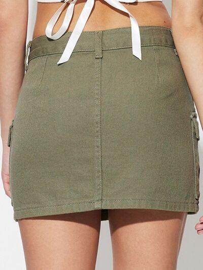 Pocketed Mini Denim Skirt for Casual Everyday Wear - Selvanelle